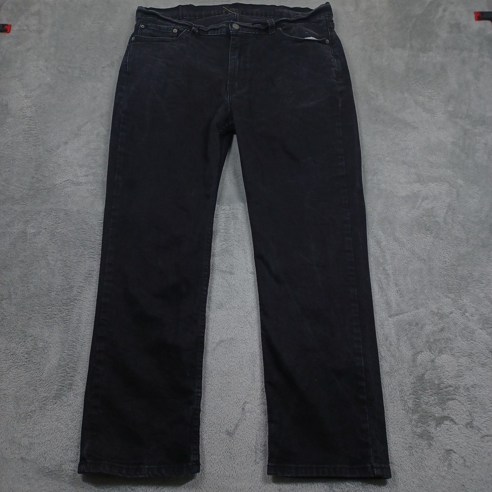 Levis 514 Jeans Mens 38x30 Black Denim Casual Straight Fit Modern Distressed